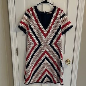 Tory Burch size xl Chic Women's Chevron Patterned Dress in like new condition